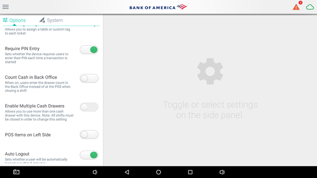 Settings screen showing the Require PIN Entry option selected