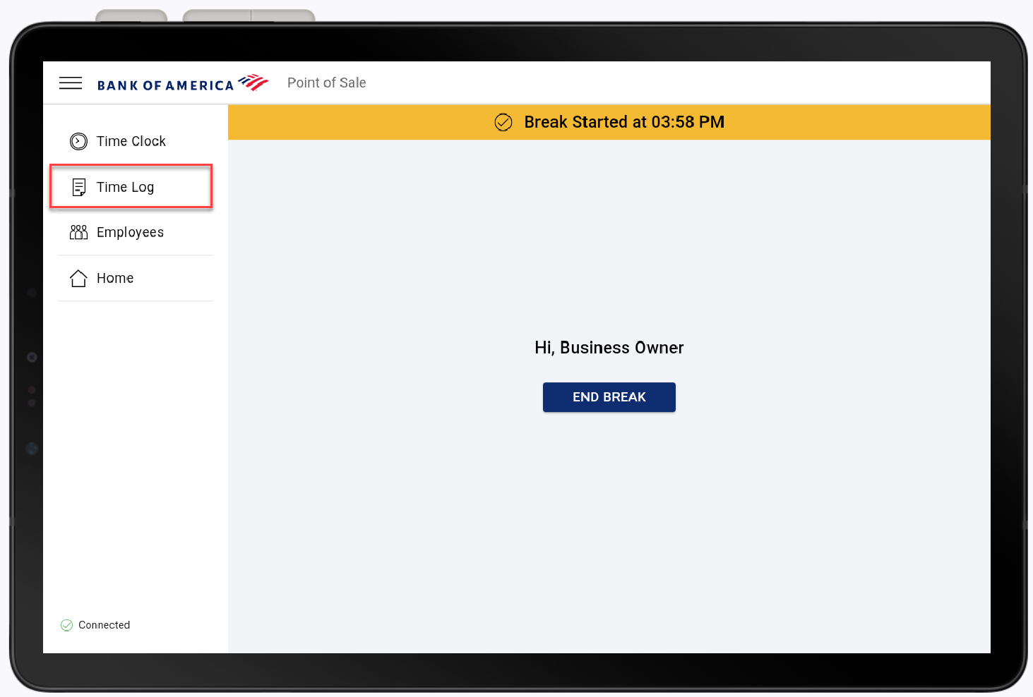 time and attendance navigation options