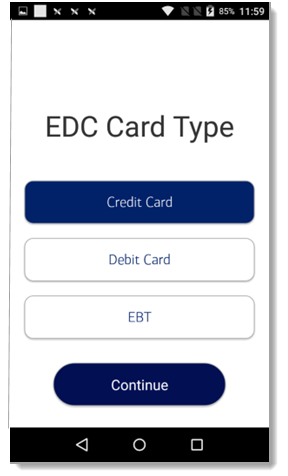 Card Type options
