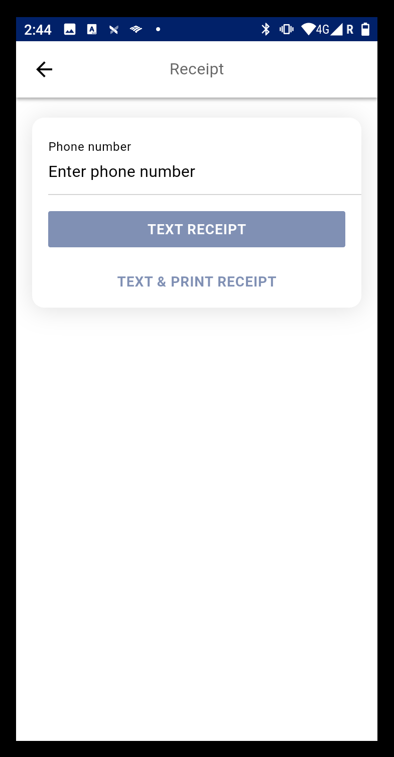 Text receipt