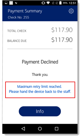 Payment Summary - Maximum retry limit reached