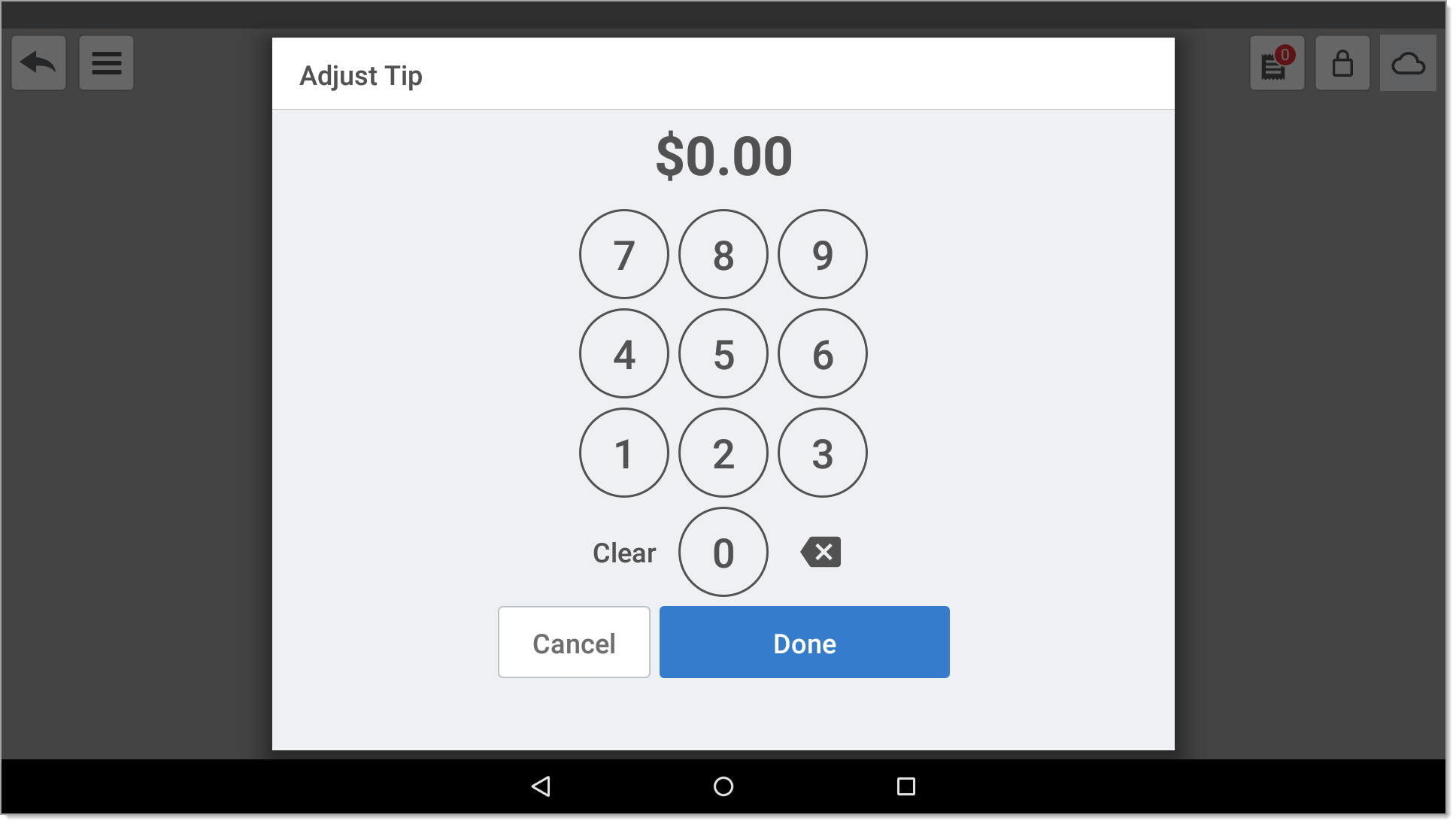 Number pad to adjust tip