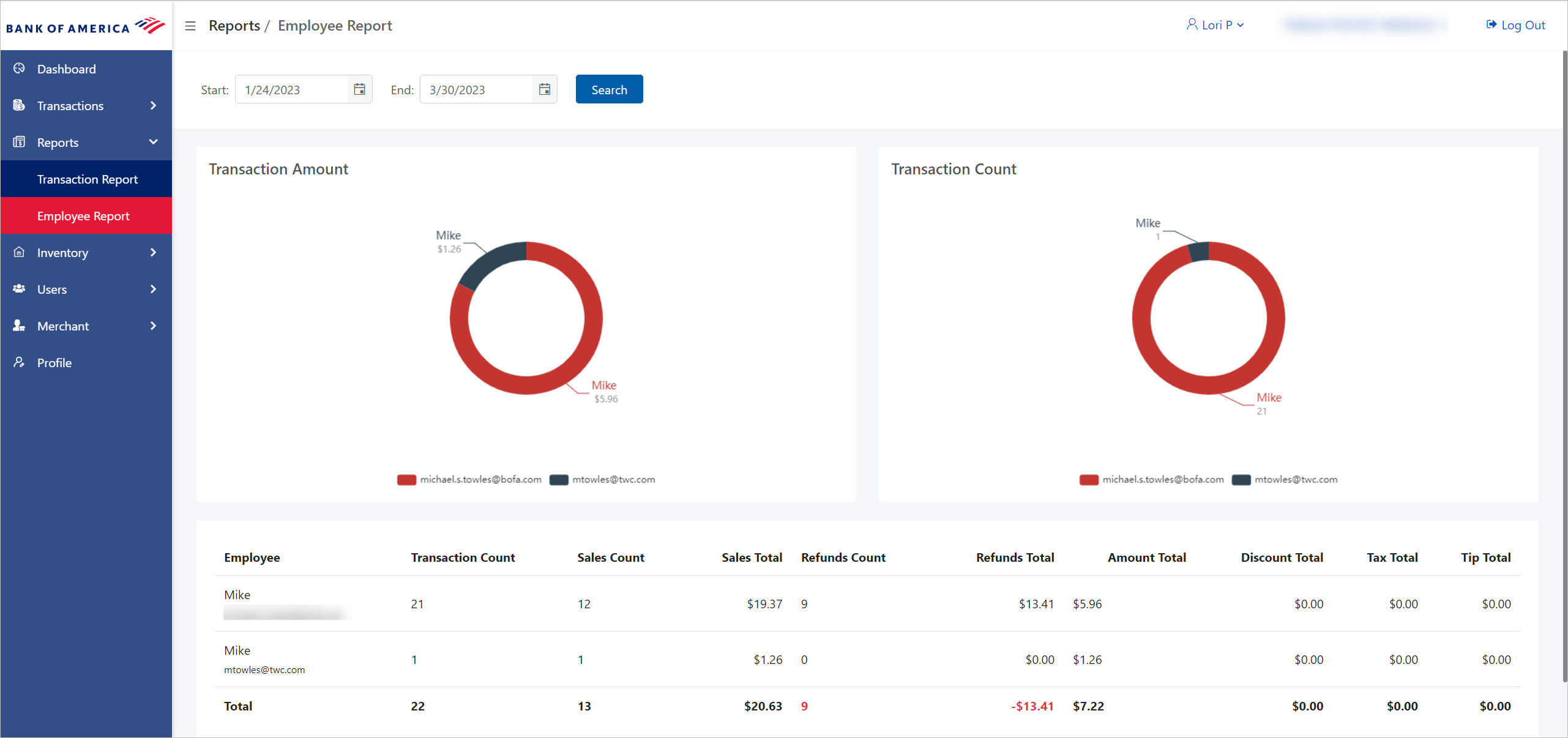 View of Employee Report