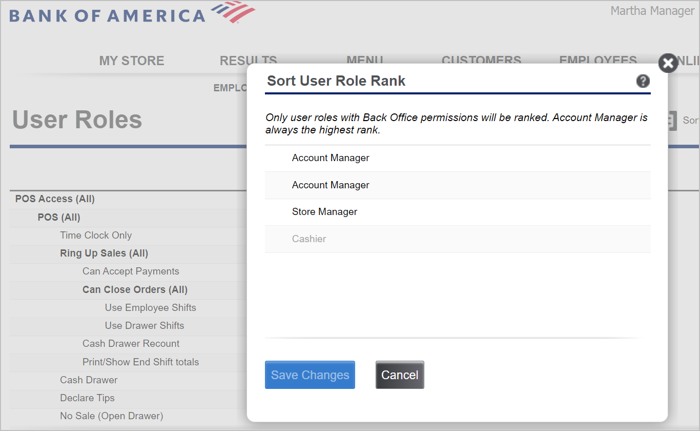 Sort user role rank window