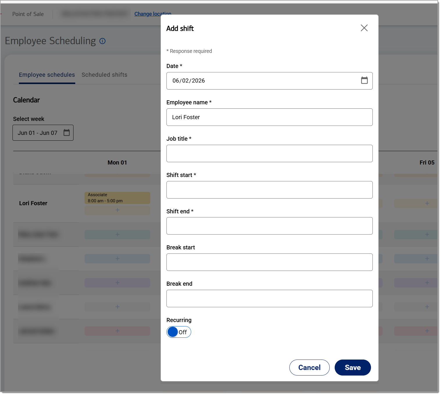 Add shift options