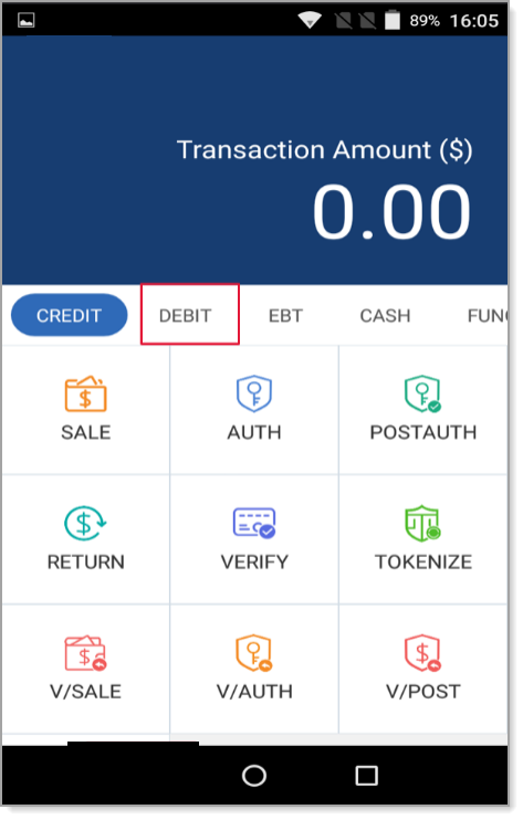 Debit Tab