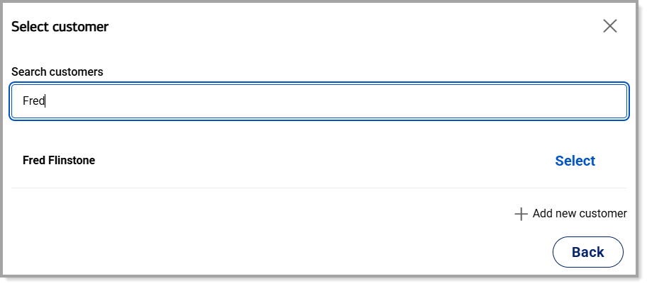 Search a customer name to make an appointment