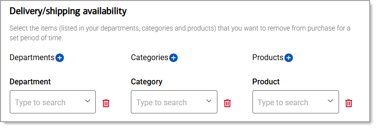 delivery availability options