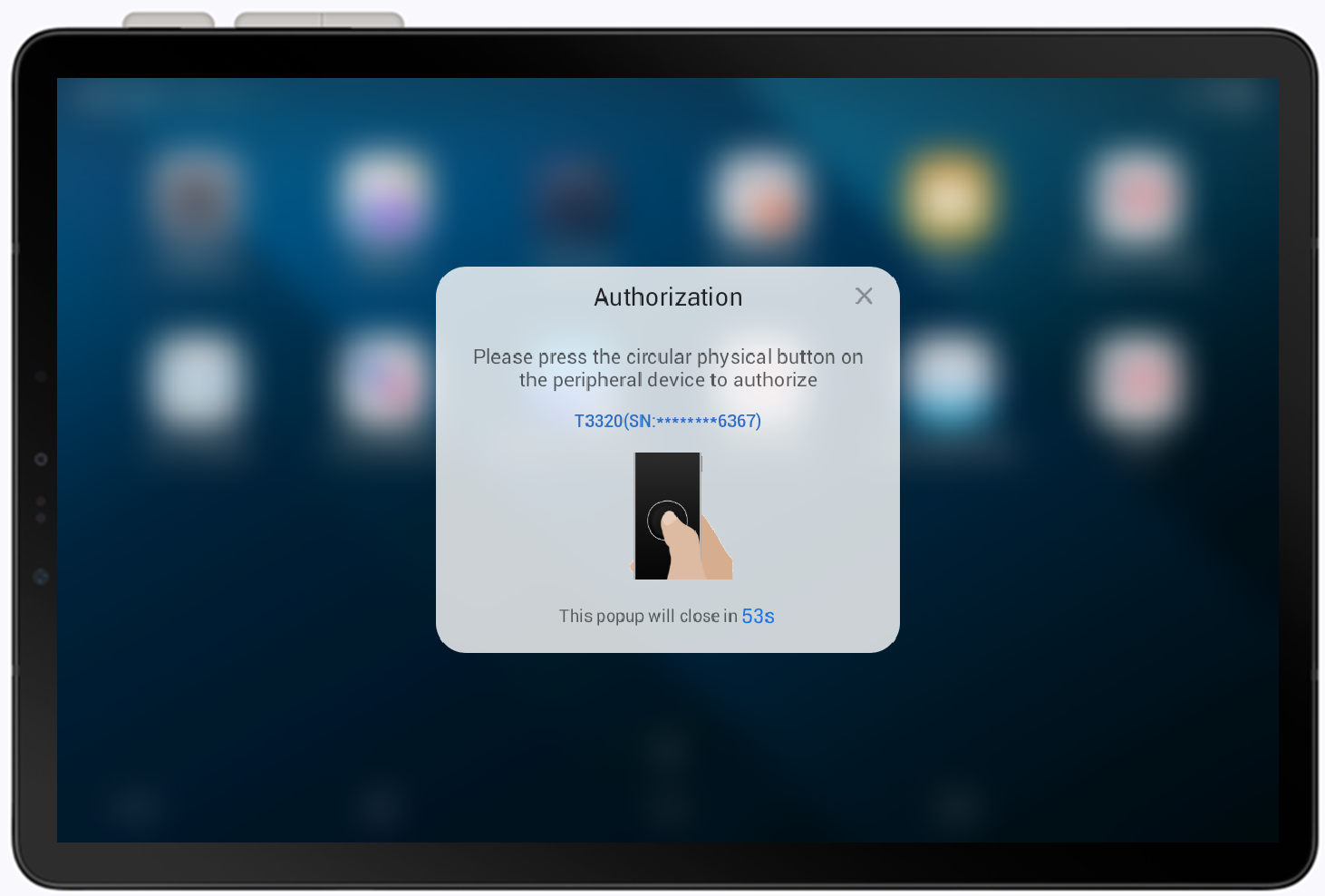 authorize connection by pressing scanner button