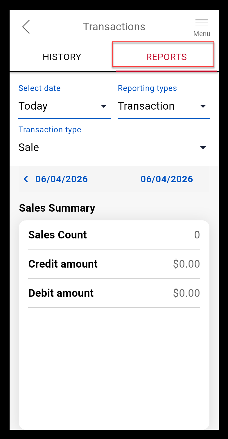 Reports tab highlighted