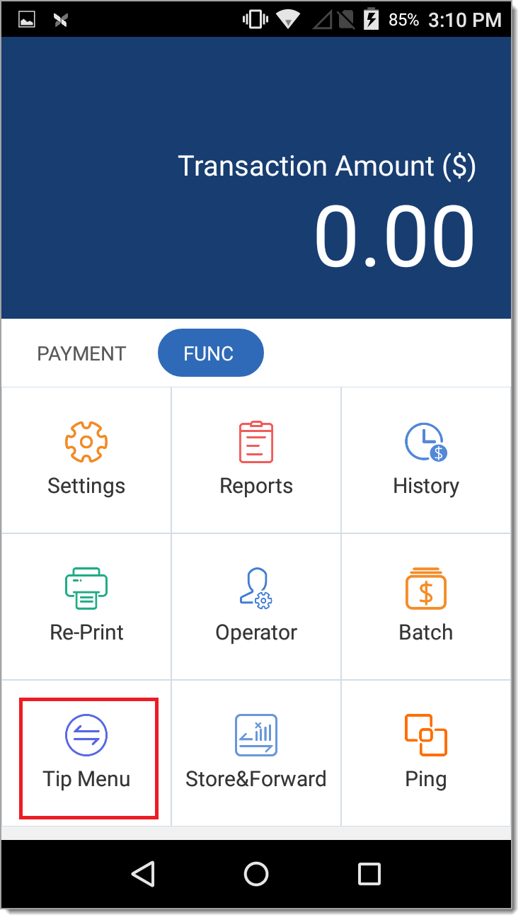 Tip Menu option on FUNC Tab.