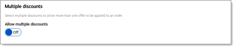 Multiple discounts section with a toggle for allowing multiple discounts.