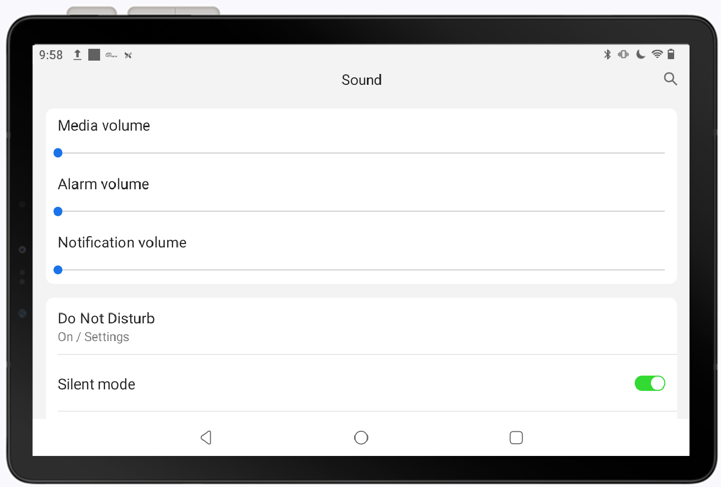 volume settings