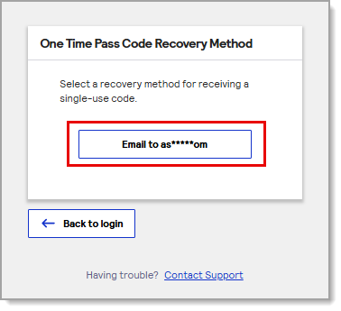 DCE One-time passcode delivery method