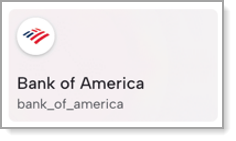 The Bank of America payment method tile