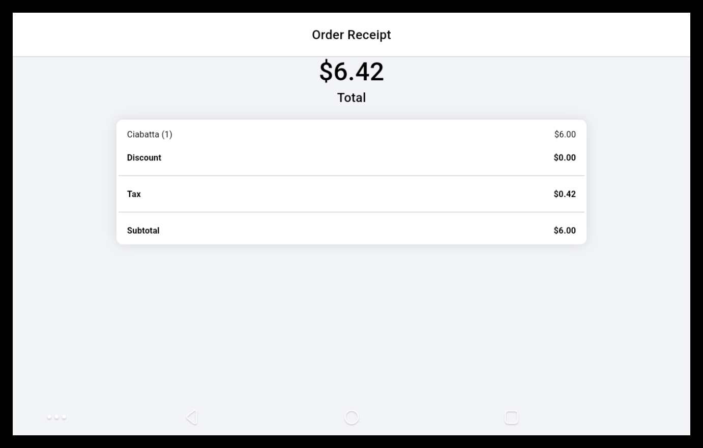 Order items on the Customer Display Screen