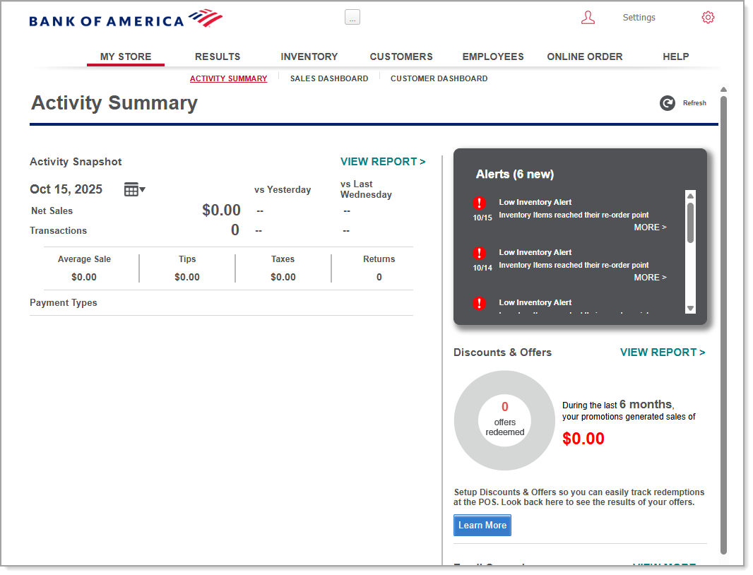 Previous screen view with tabs at top of screen.