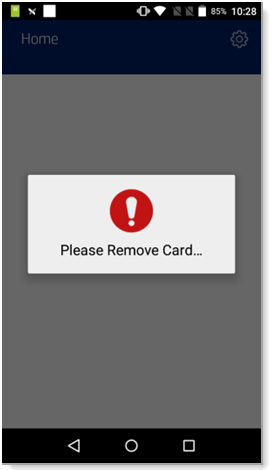Please Remove Card prompt