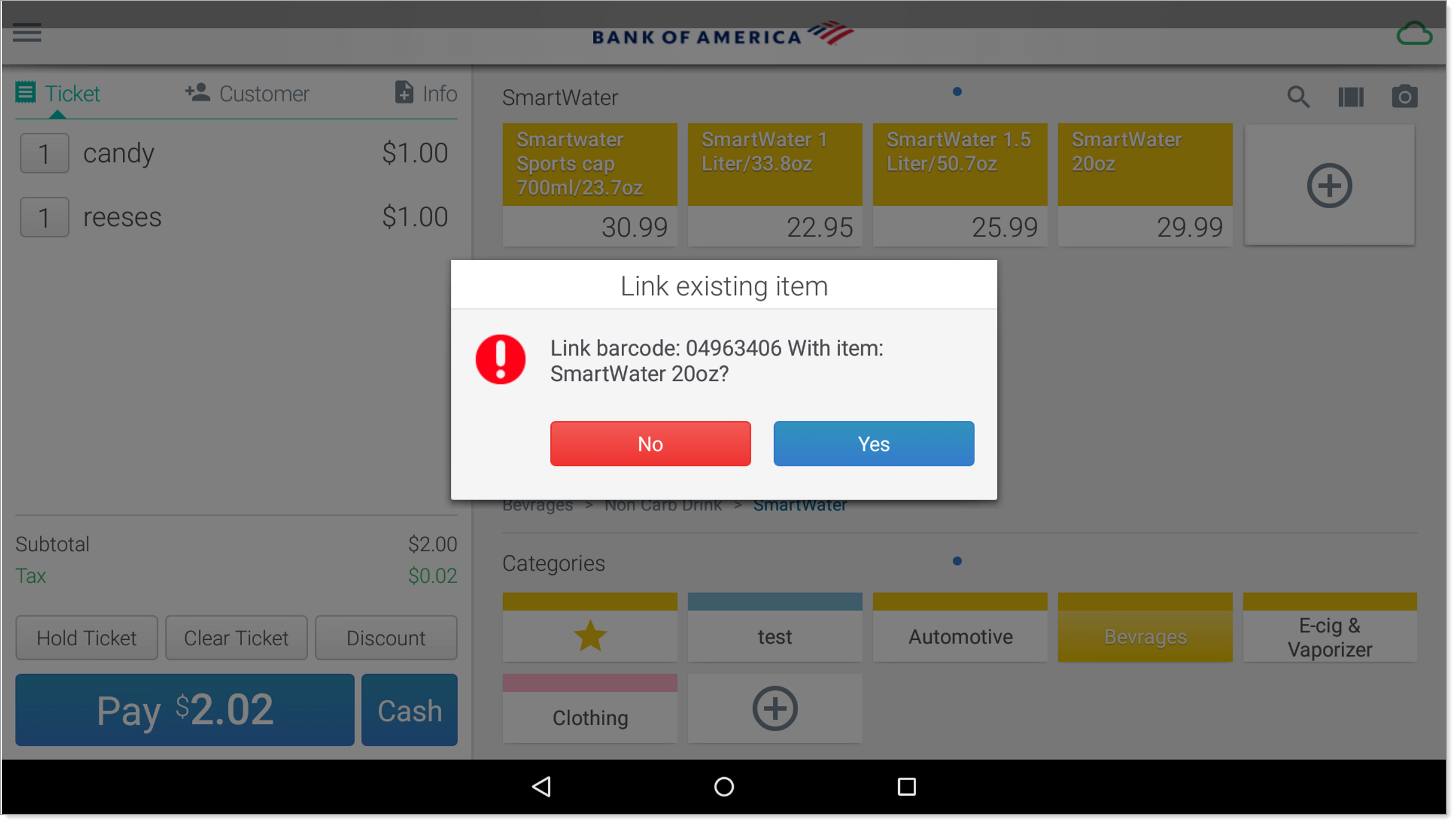 link existing item dialog