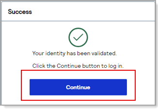 Identity validation confirmation