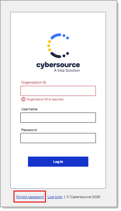 Forgot password highlighted in the login screen.