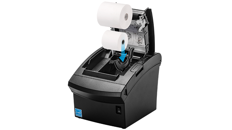 inserting paper on the thermal printer