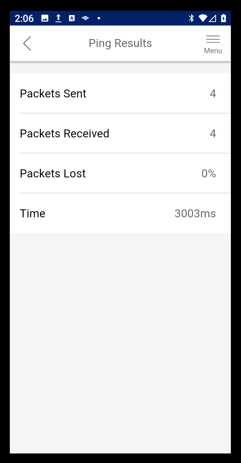 ping results
