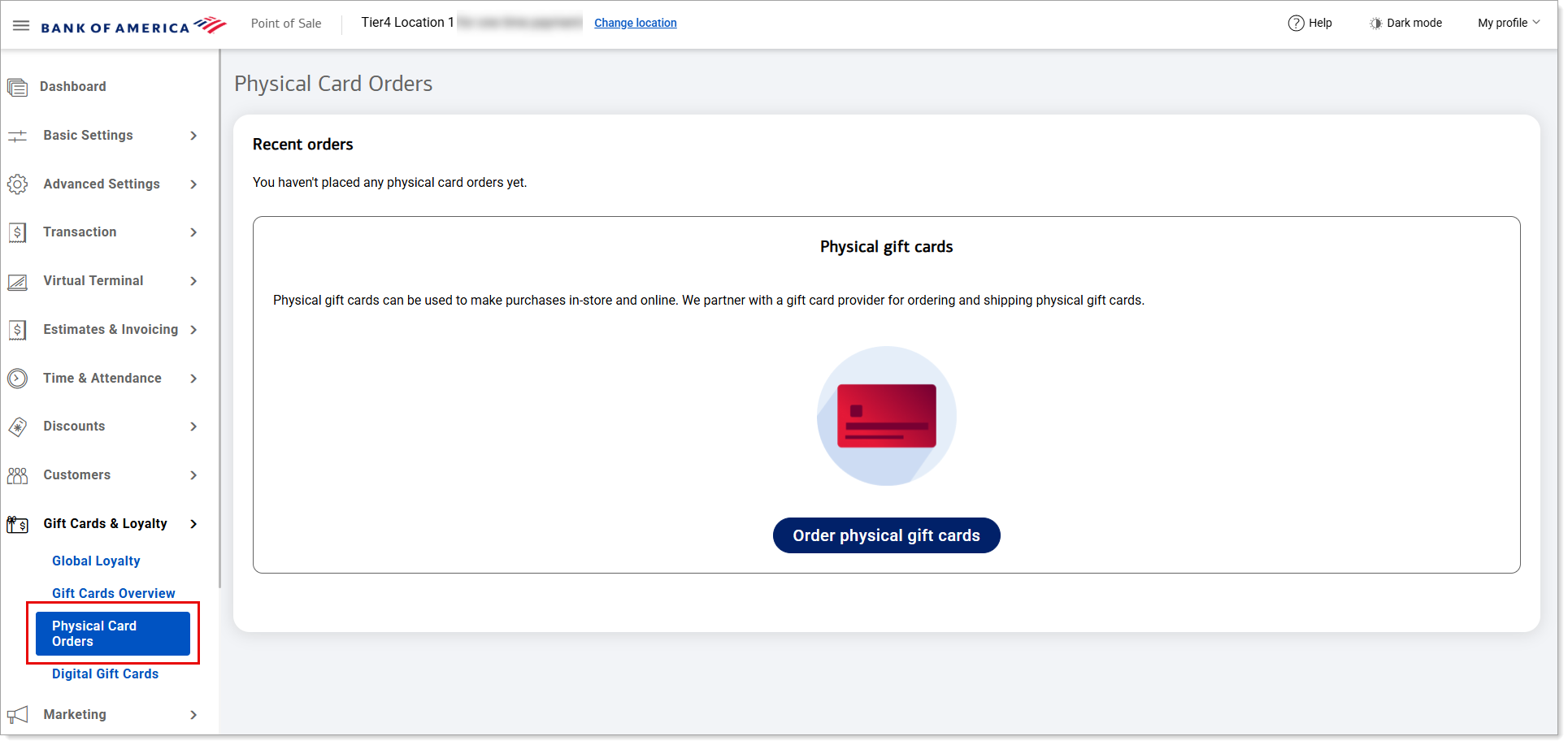 Physical Card Orders