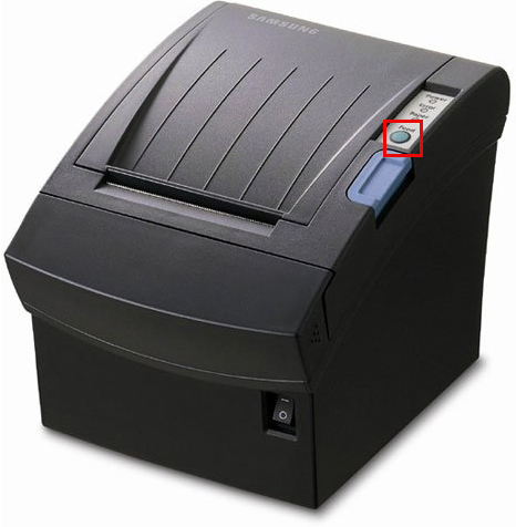 Feed button on the thermal printer