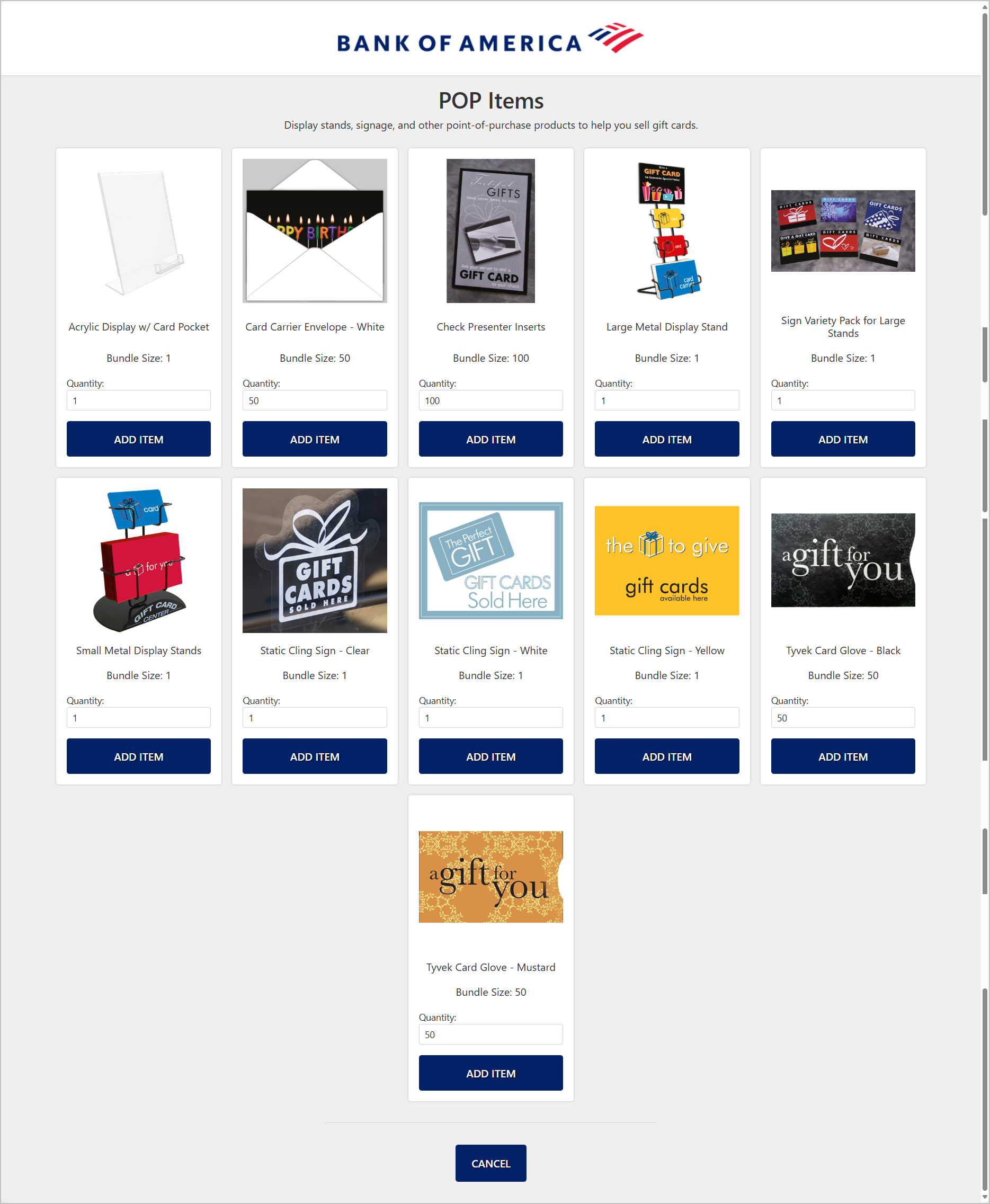 choose a pop item