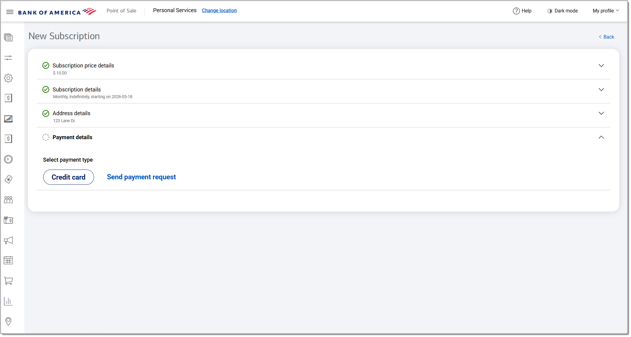 recurring billing payment type