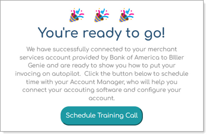 Biller Genie Schedule Training call pop up