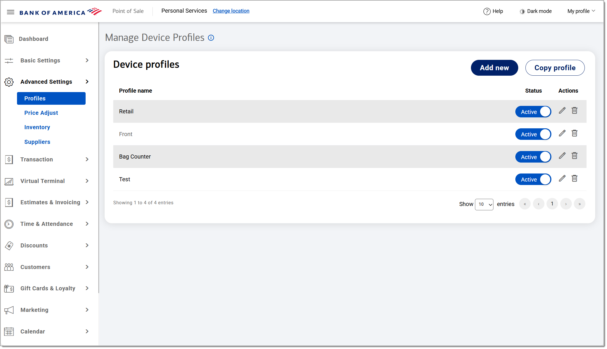 back office profiles