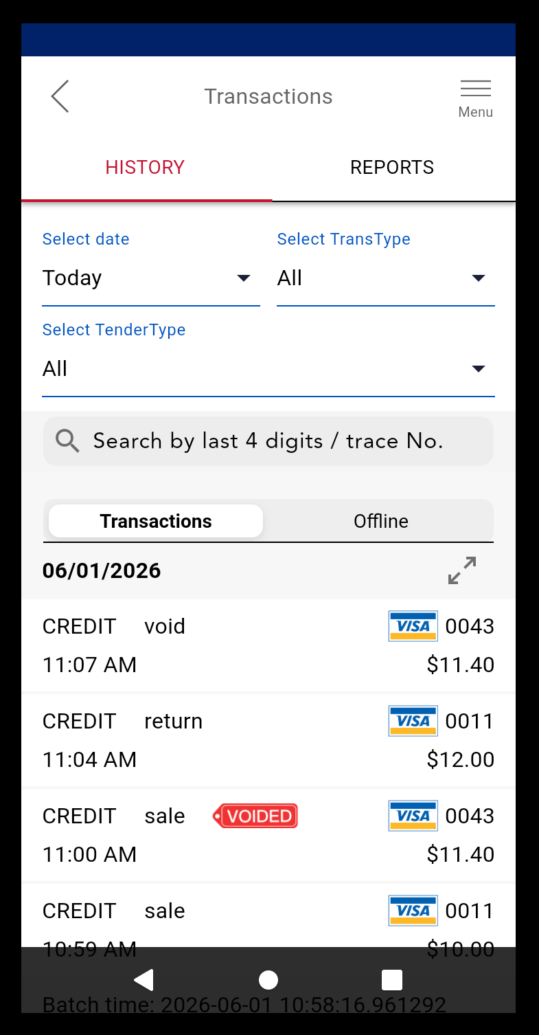 transaction history