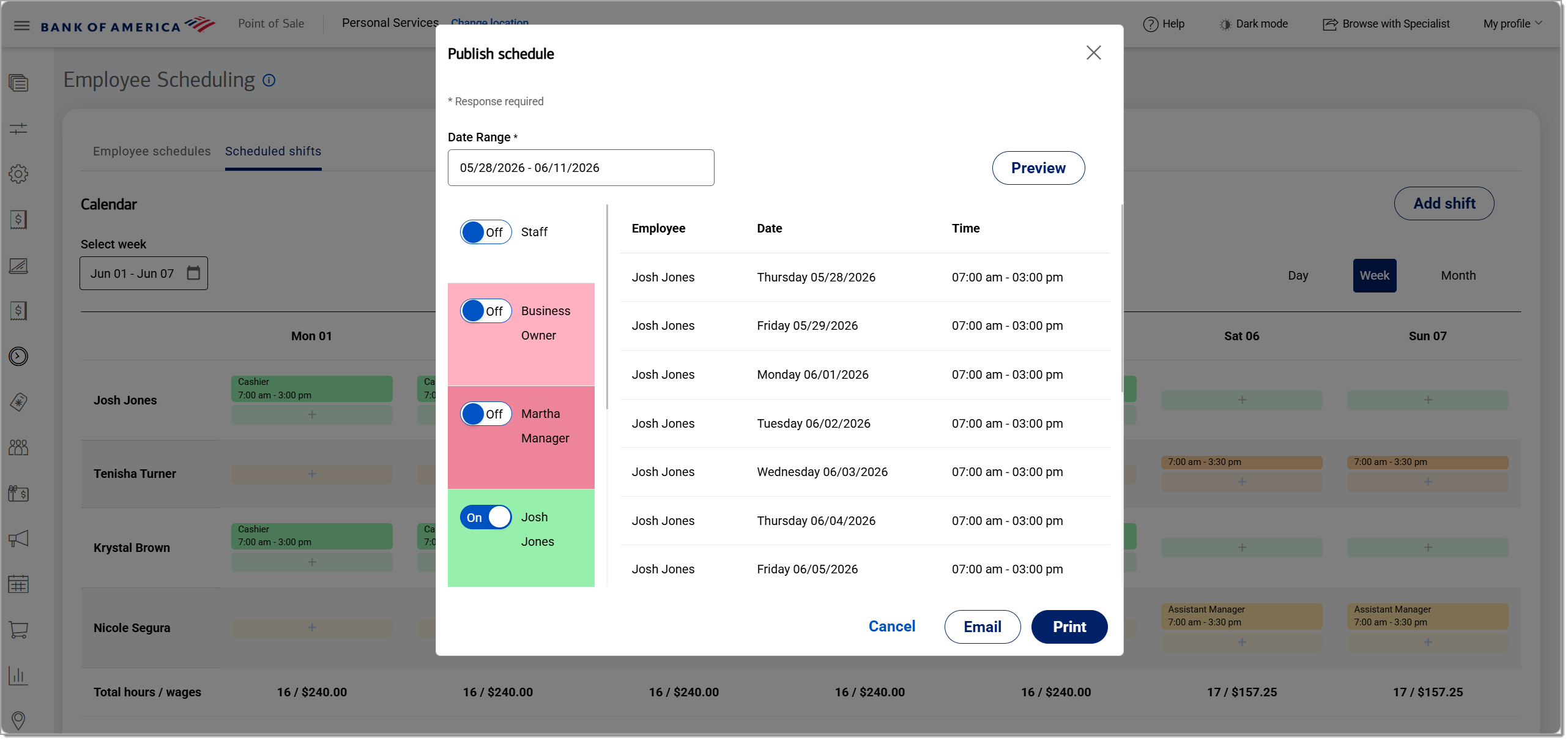 publish schedule options