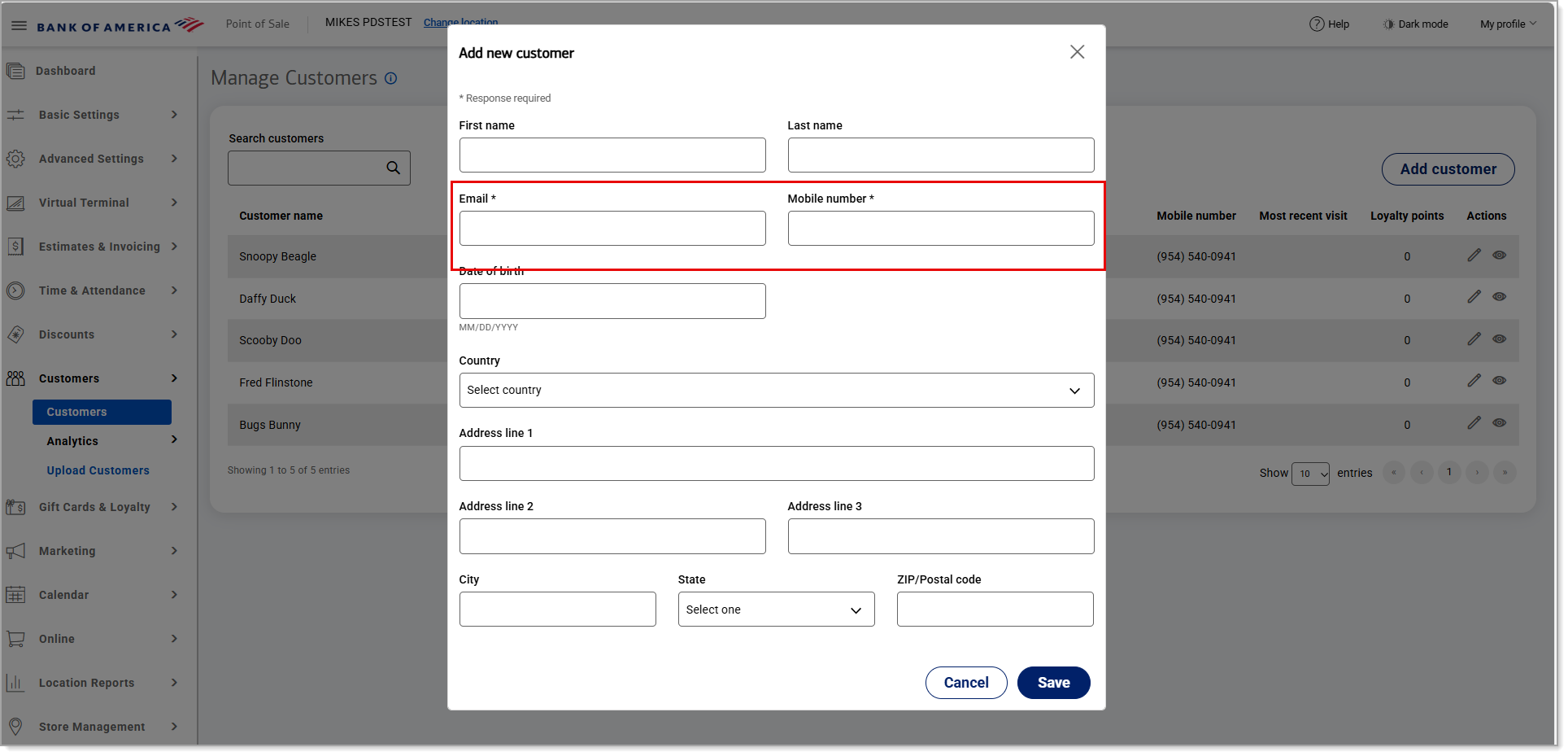Add new customer fields.