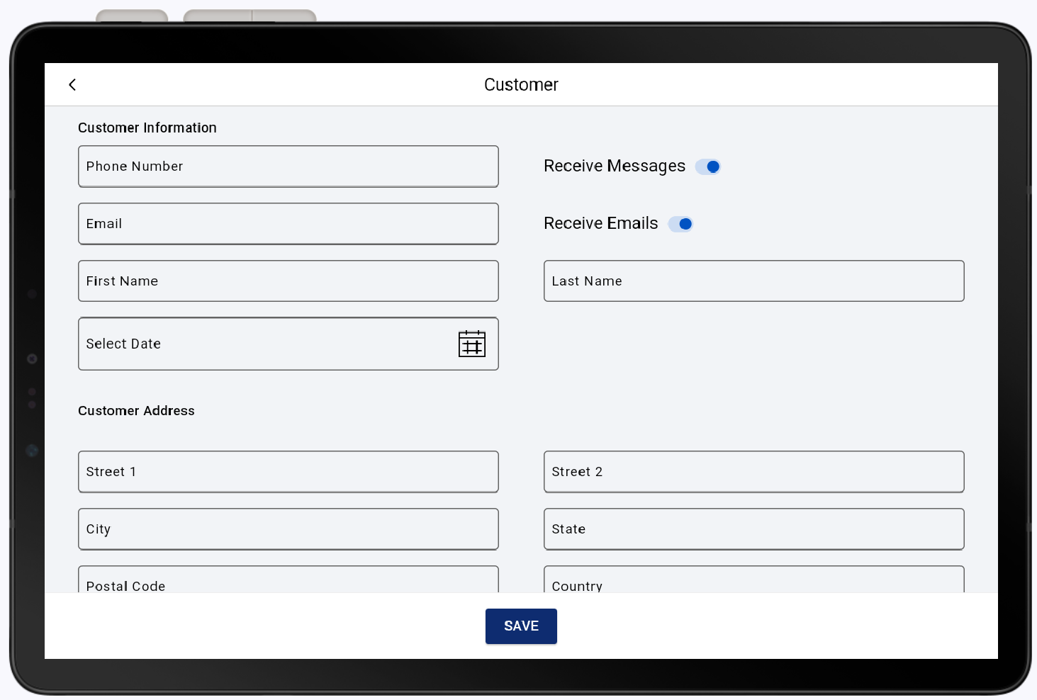 customer information fields