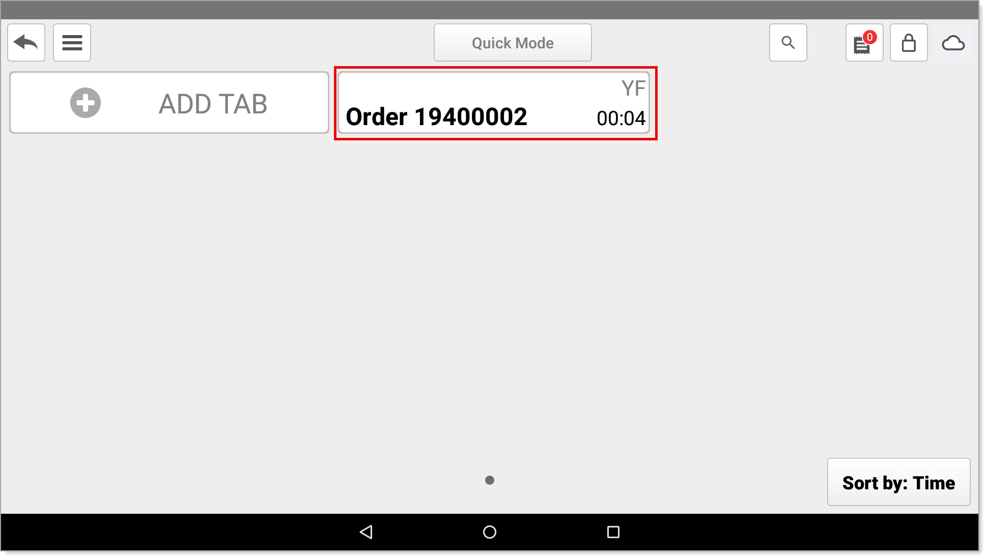 tap the order to return to the order entry