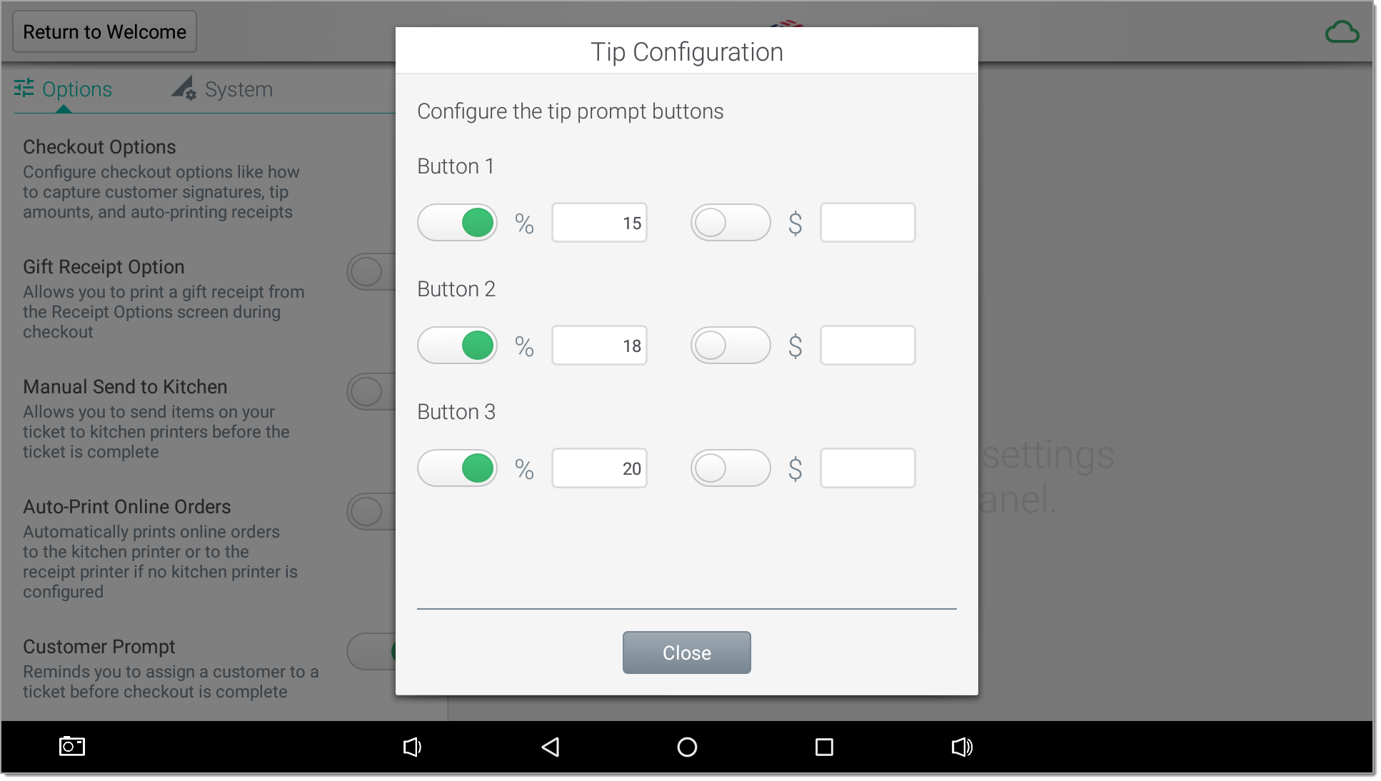 tip configuration