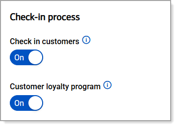 Screen for check in preferences